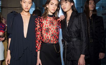 Givenchy S/S 2018 fashion show backstage models