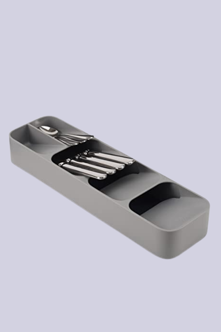 Joseph Joseph, Joseph Joseph Drawer Store - Compact Cutlery Drawer Organizer, 5 Compartments, Holds 24+ Pieces - Grey