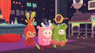 Ooblets dancing in a house