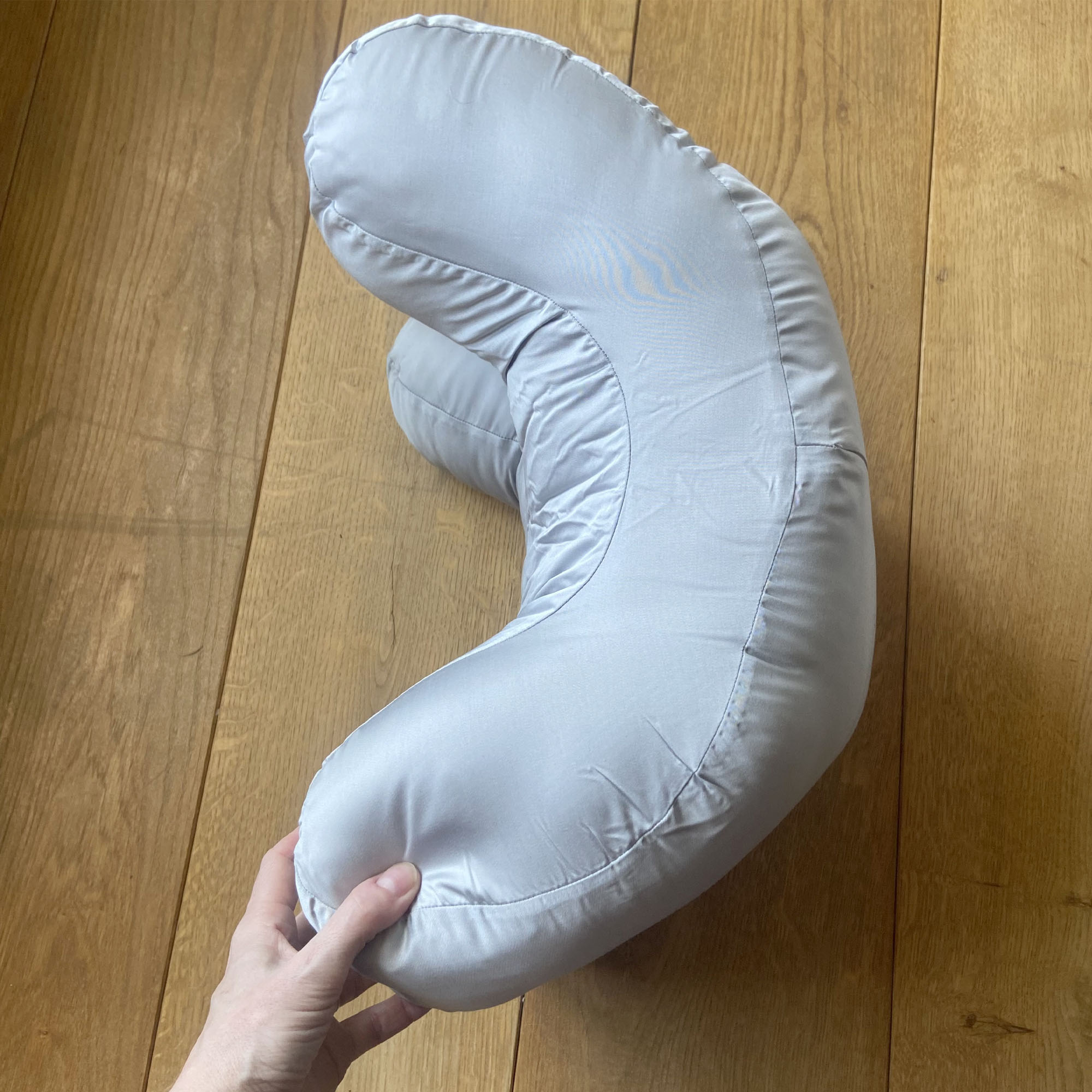 The Dunelm Hotel Bamboo Anti-Wrinkle Pillow being tested at home