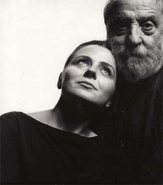 César and Stéphanie Busuttil‐Janssen, who today runs the Foundation César, pictured in 1996