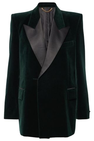 Victoria Beckham Satin-trimmed velvet blazer