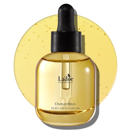 Lador Hair Perfume Oil for Dry Damaged Hair - Anti Frizz Nourishing Fragrance Gloss Oil Serum Leave-In Conditioner Hold Curls &amp;amp; Waves No Sulfate Paraben 1 Fl Oz 03 Osmanthus Korean Haircare
