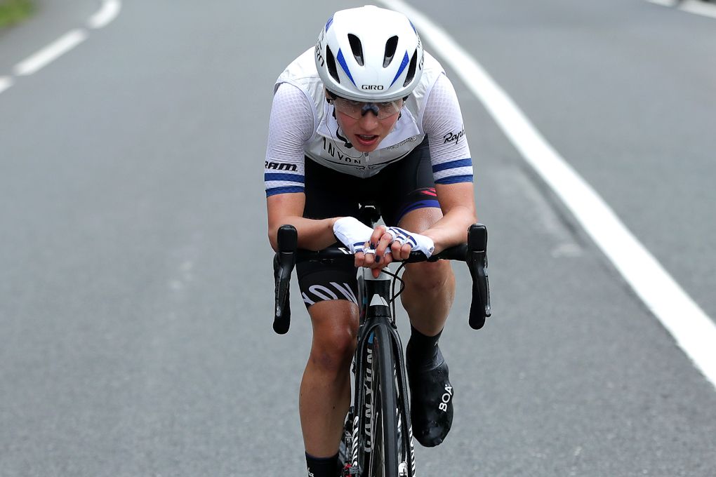 Omer Shapira in the break on the final day at stage 4 at Emakumeen Bira