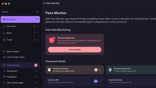 A screenshot showing how Proton Pass' Pass Monitor feature works