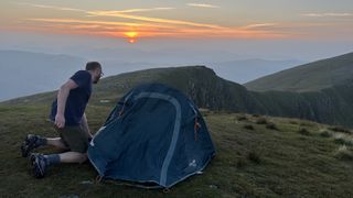 setting up camp