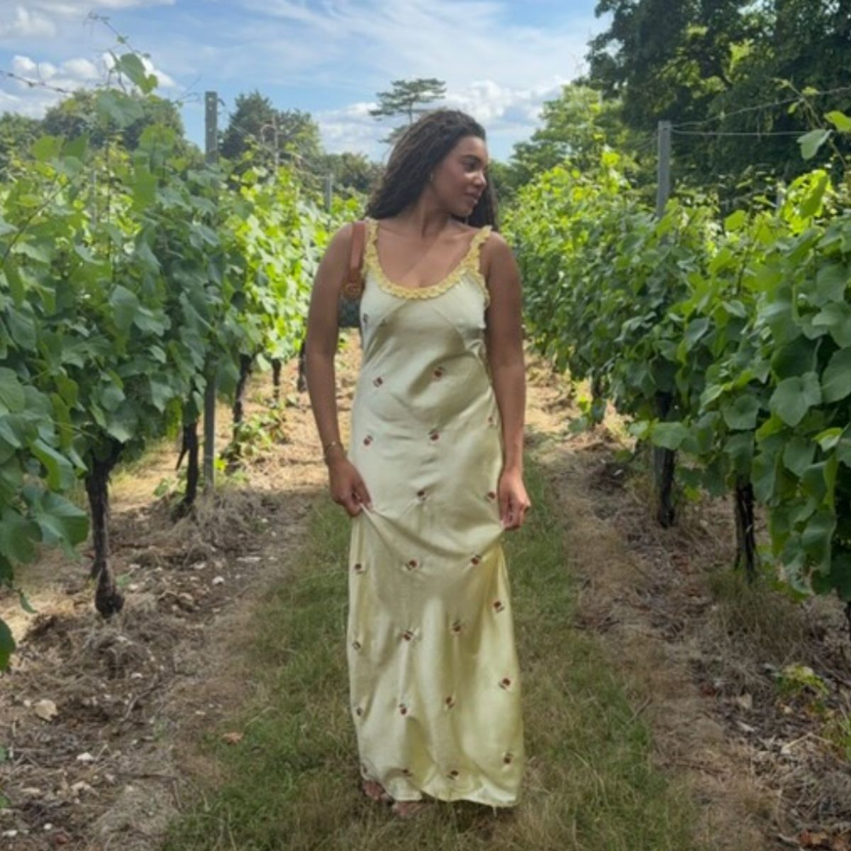 Yellow dress with cherry