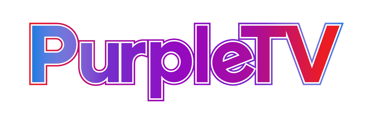 PurpleTV logo that is various shades of purple