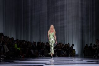 Claudia Schiffer walking in Versace show