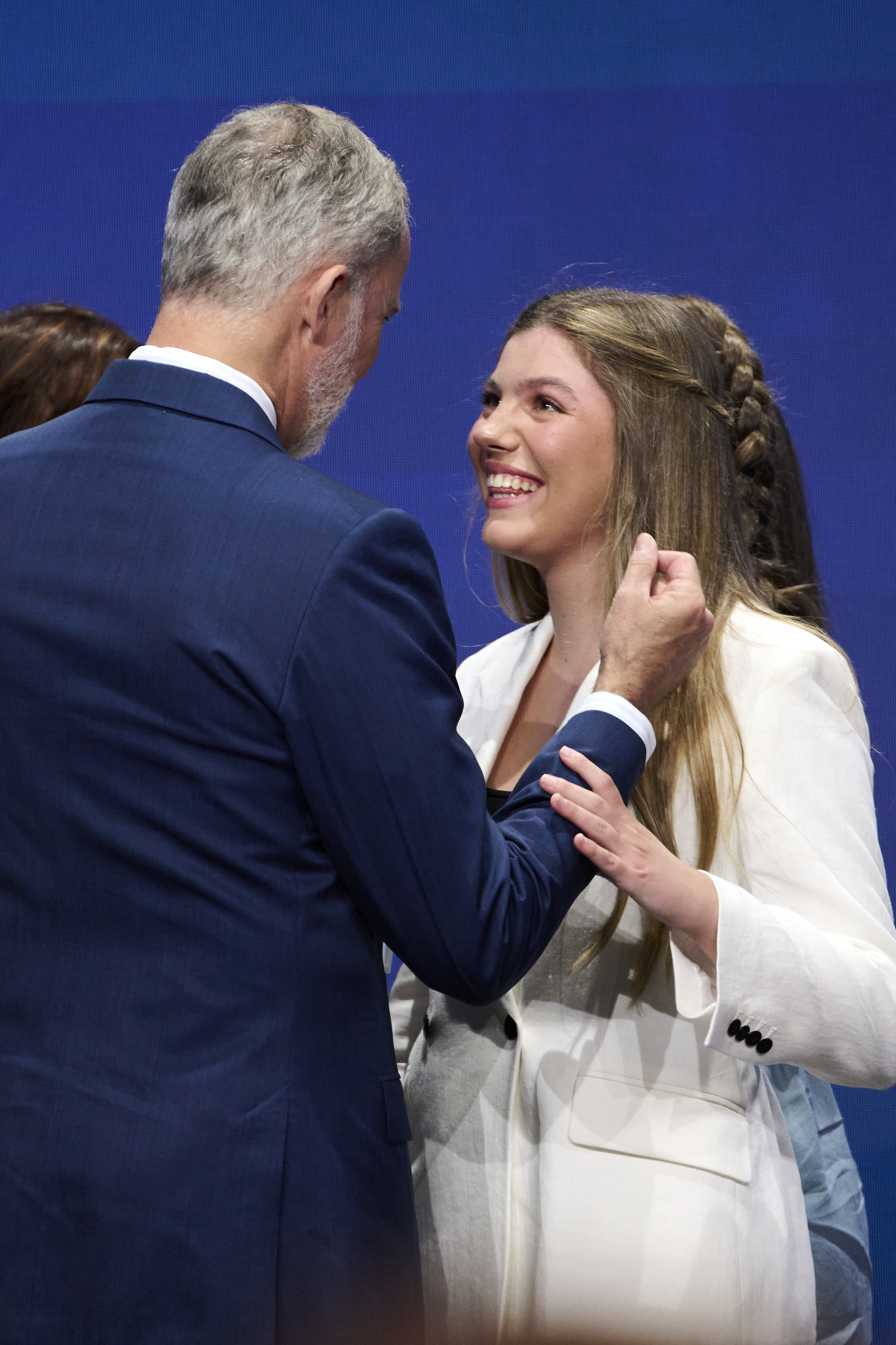 Infanta Sofia smiling at King Felipe