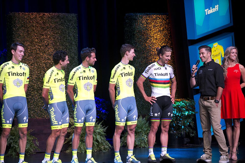 Some smiles from Peter Sagan on stage