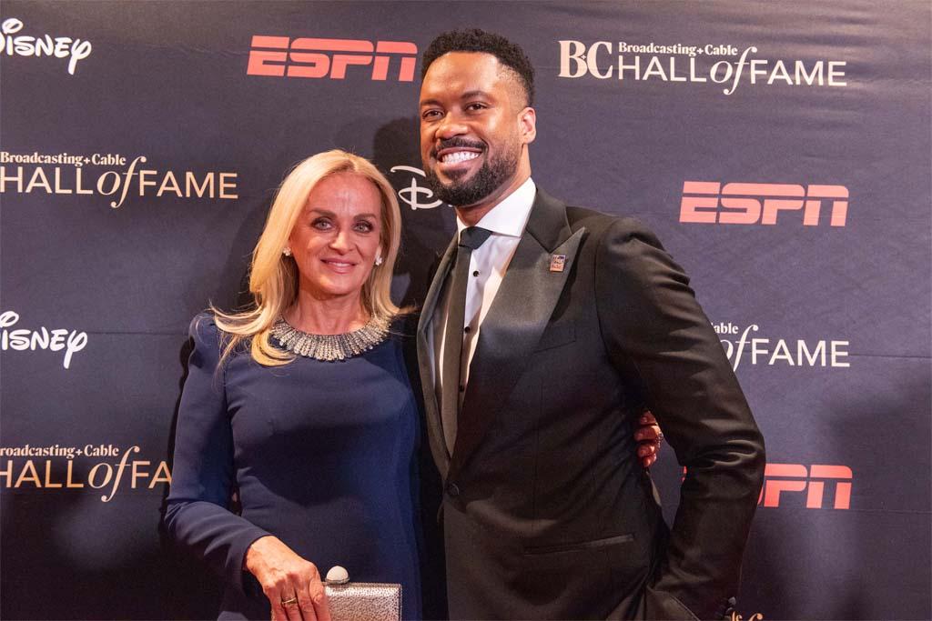 Fox News Media CEO Suzanne Scott with Fox News Channel anchor Lawrence Jones.
