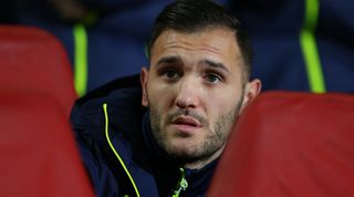 LONDON, ENGLAND - MARCH 07: Lucas Perez of Arsenal during the UEFA Champions League Round of 16 second leg match between Arsenal FC and FC Bayern Muenchen at Emirates Stadium on March 7, 2017 in London, United Kingdom. (Photo by Catherine Ivill - AMA/Getty Images)
