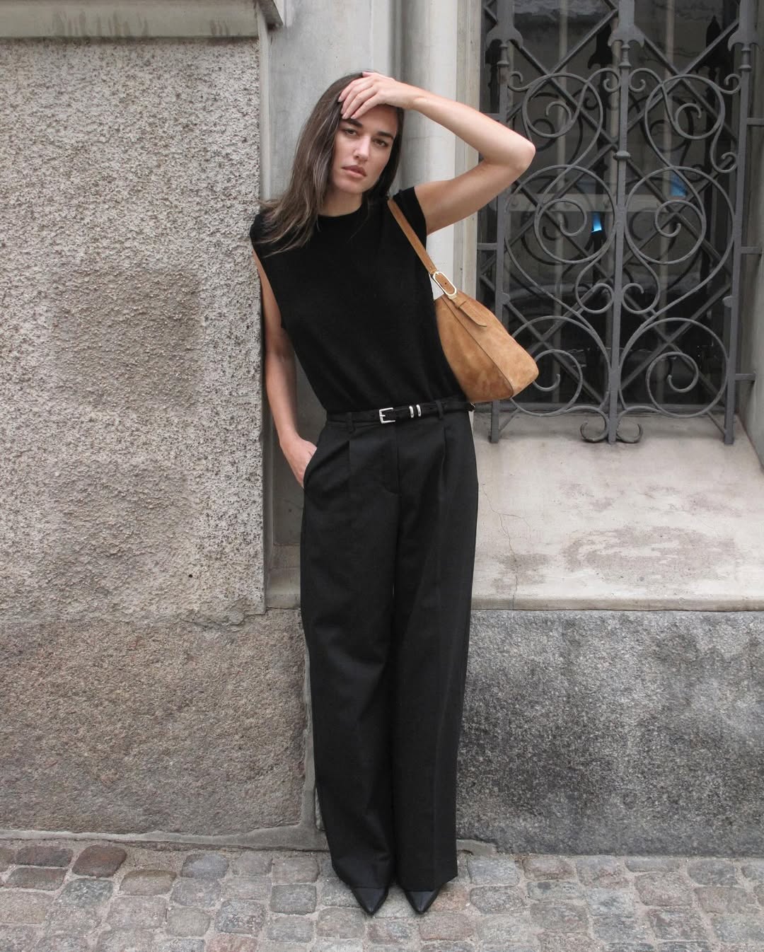 Ilirida in black workwear outfit