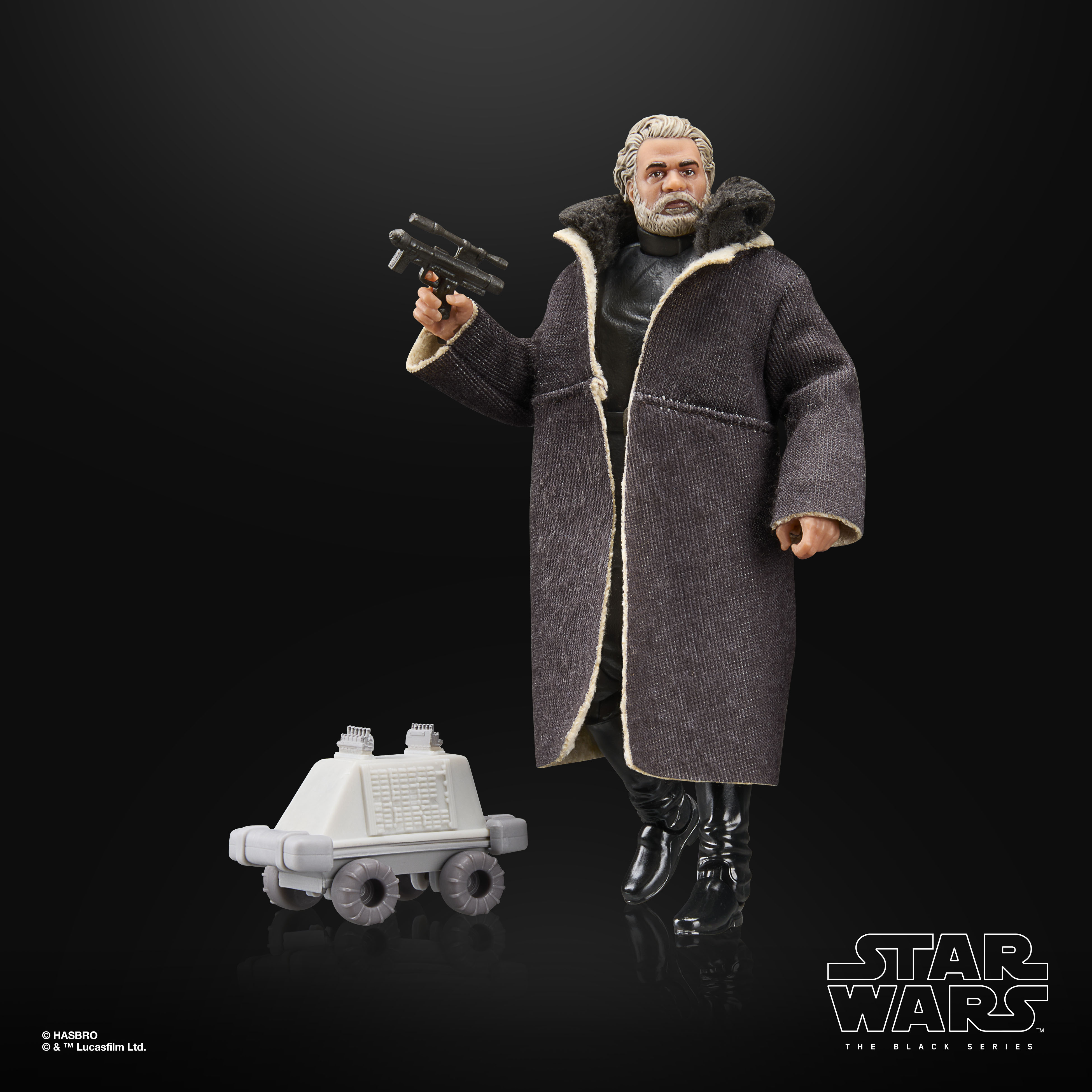 Star Wars action figure and accessory against a plain background