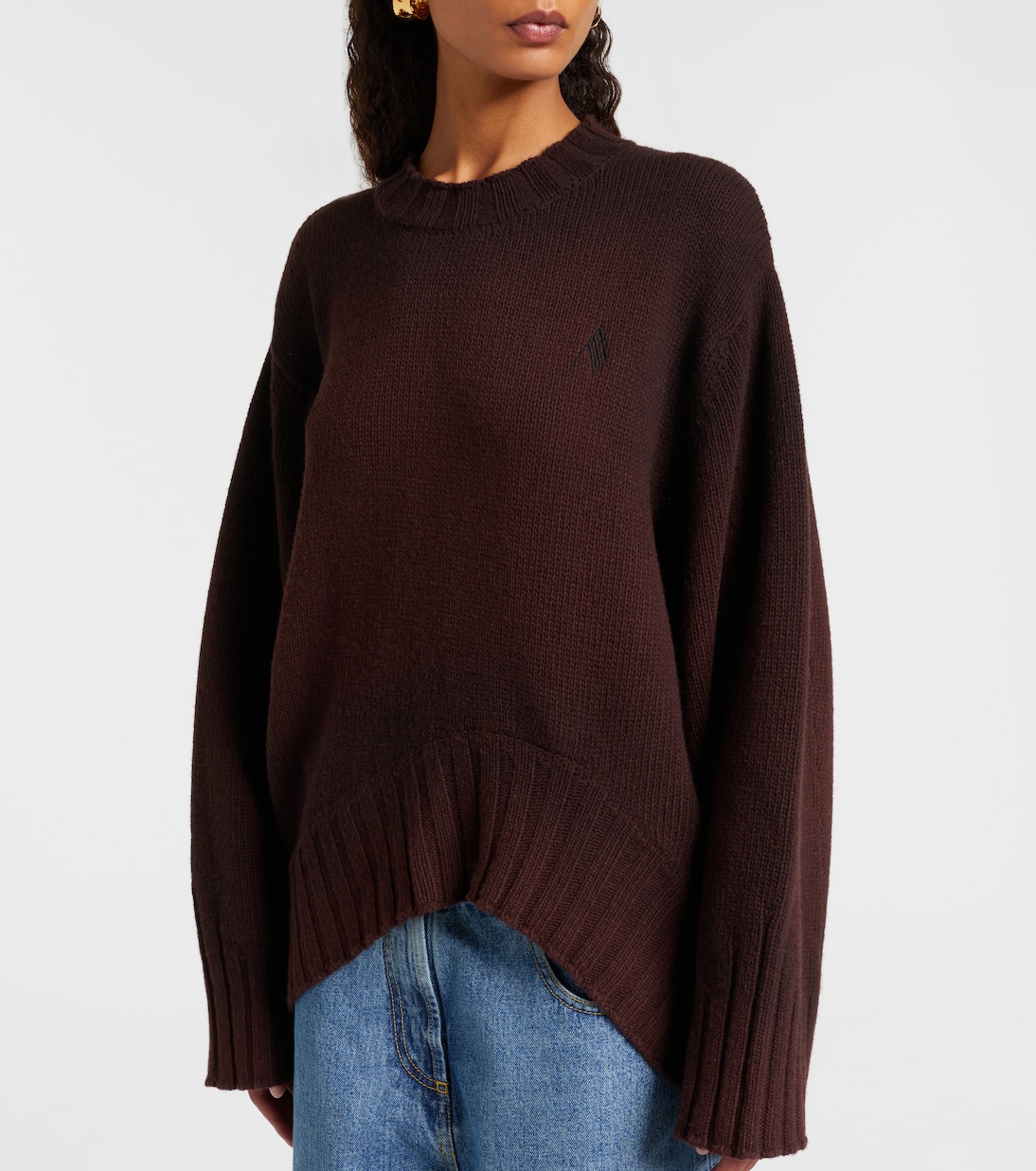 Wool and Cashmere Sweater in Brown - the Attico