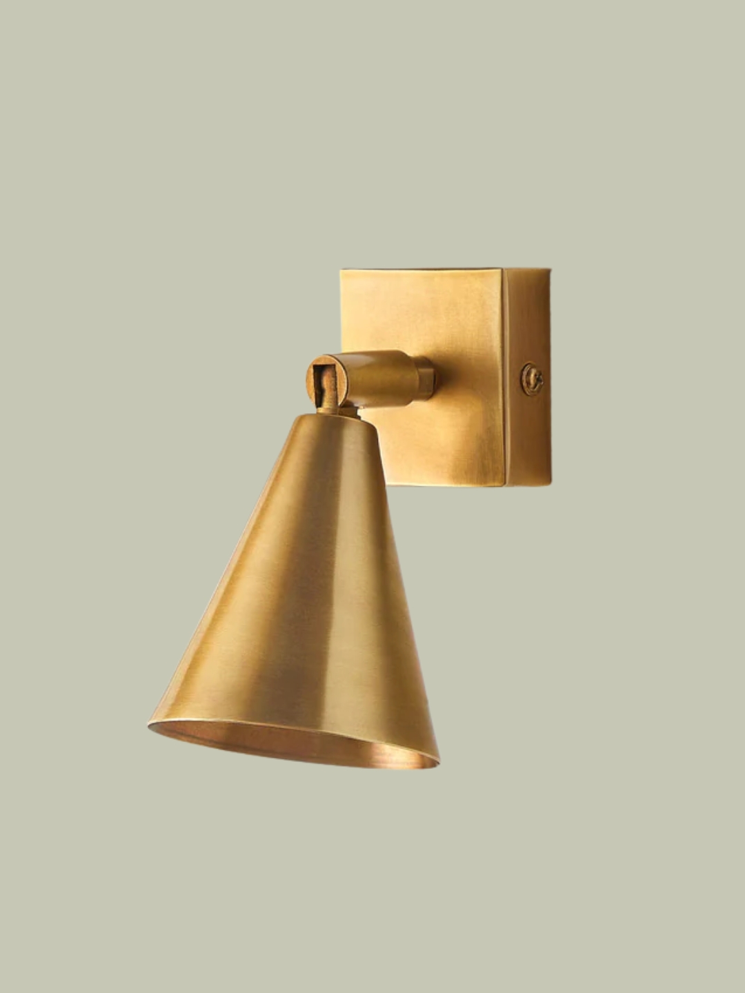 Pooky Lighting, Crick Single Spotlight in Antiqued Brass