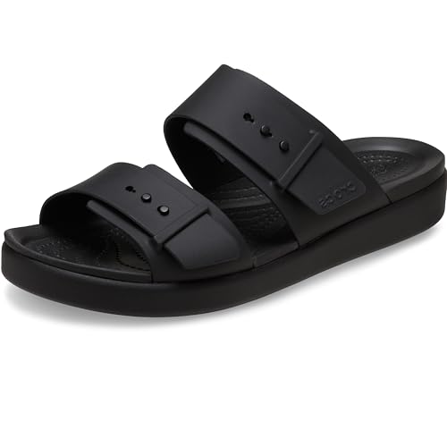 Crocs Women's Brooklyn Buckle Low Low Sandal, Black, Us W6 | Walking Sandals