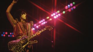 Paul Stanley on stage with his Ibanez PS10