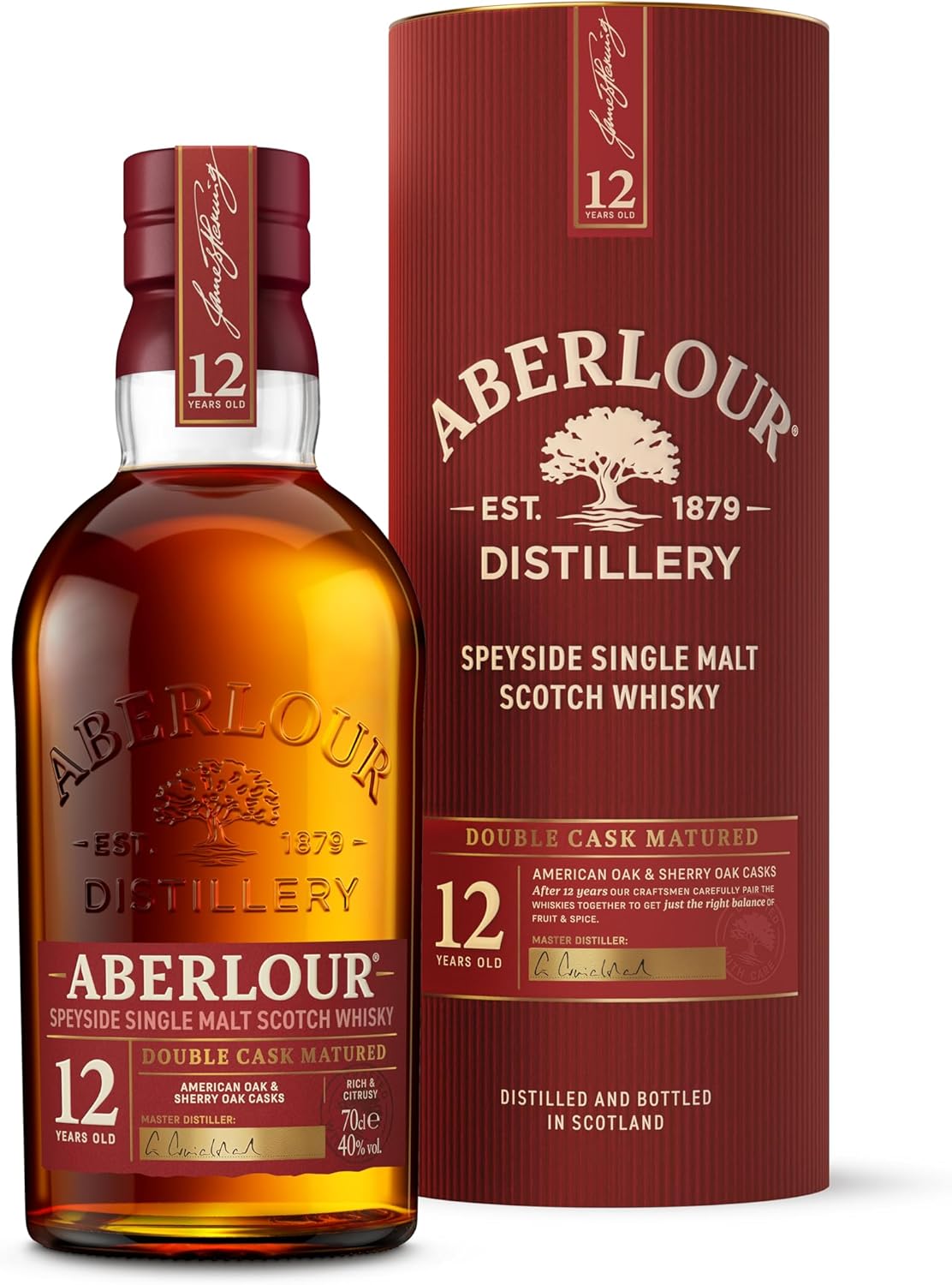 Aberlour 12 Year Old Single Malt Scotch Whisky With Giftbox, 70 Cl
