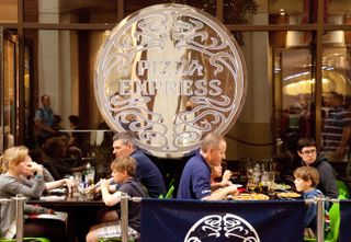 Families eating at Pizza Express