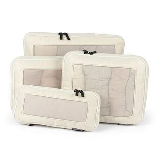 Aerotrunk Compression Packing Cubes for Travel - Luggage Organizer Bags - Double Zipper Packing Cubes for Suitcases (4-Pack, Beige)