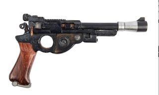 A pistol-like sci-fi blaster from The Mandalorian