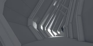 Alien architecture tutorial; a dark corridor