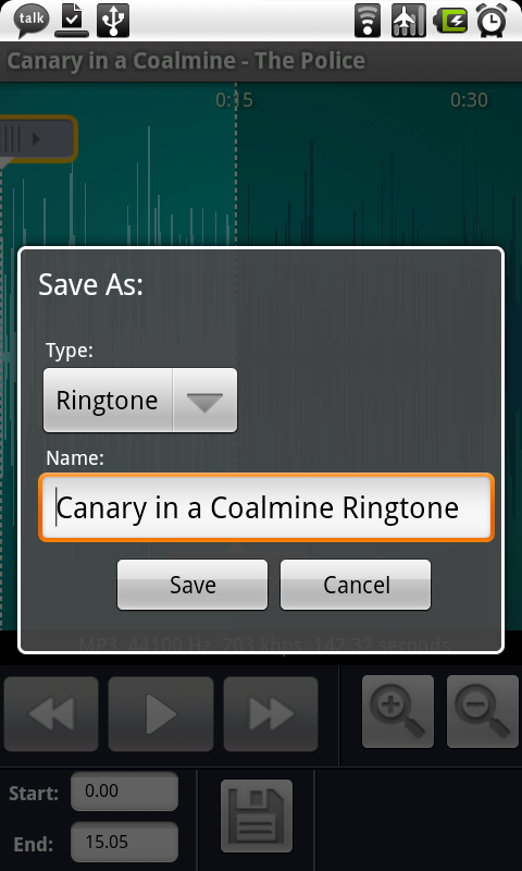 Ringdroid- save