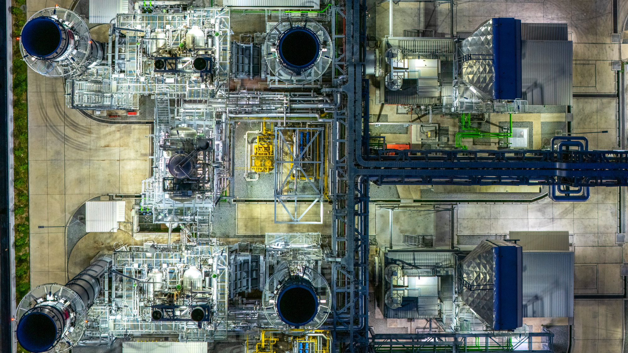 Gas turbines top view