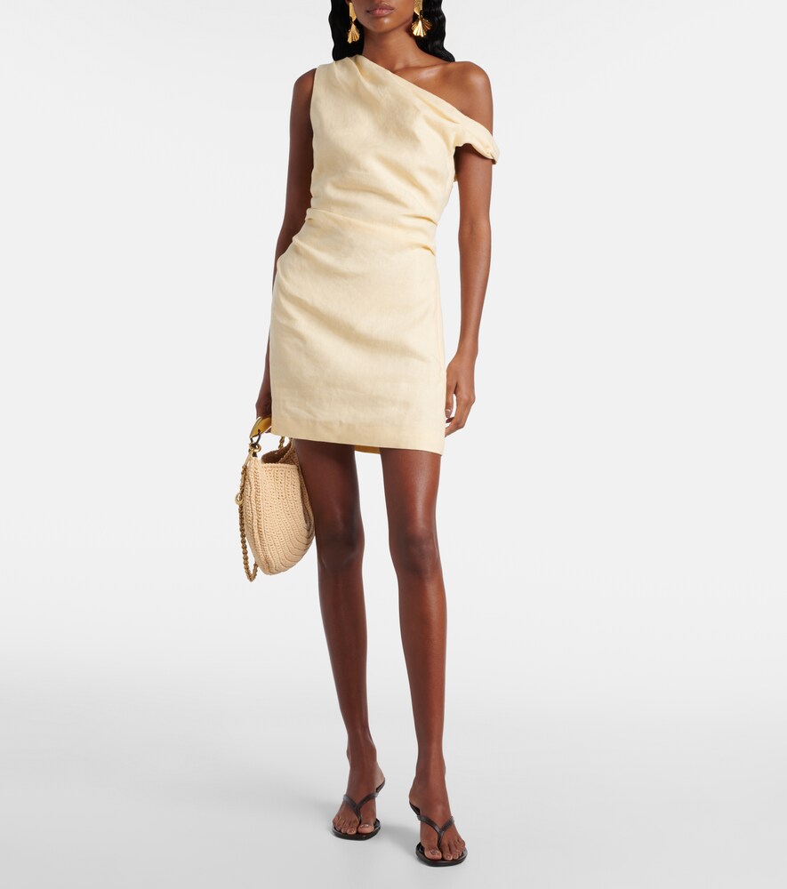 Iris One-Shoulder Linen Minidress