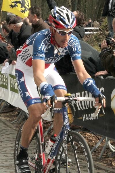 George Hincapie (BMC Racing) riding to fourth.