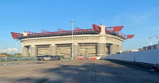 General shot outside the San Siro during the early evening