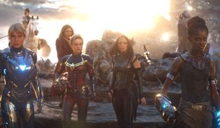 Gwyneth Paltrow, Elizabeth Olsen, Brie Larson, Pom Klementieff and Letitia Wright in Avengers: Endg