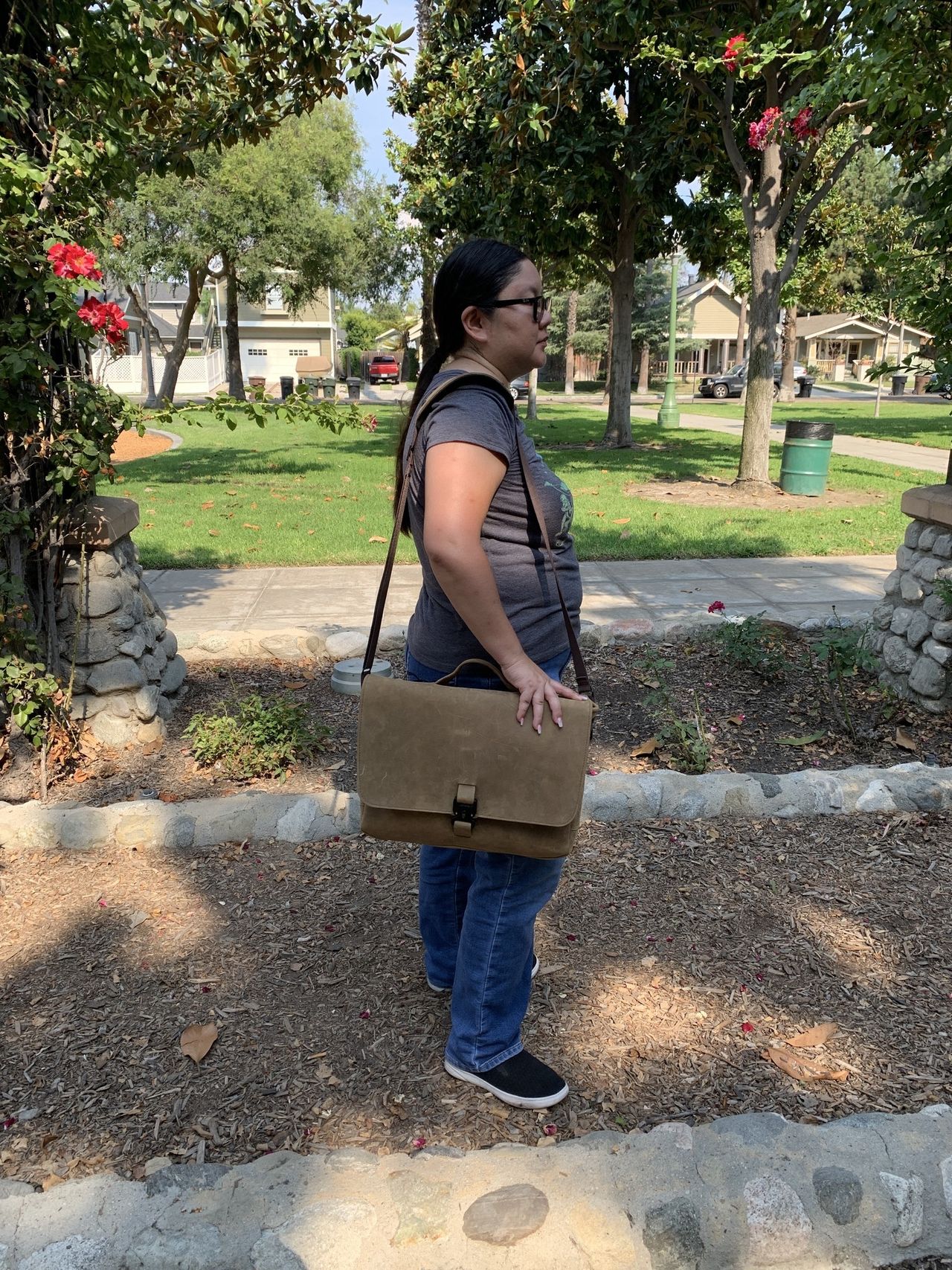 Waterfield Designs Executive Leather Messenger over the shoulder style