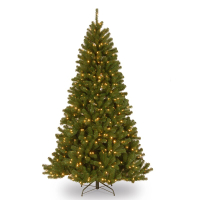 Green Artificial Spruce Christmas Tree with Lights:  $
