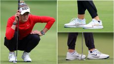 Nelly Korda changed his Nike golf shoes during the first round of the US Women's Open
