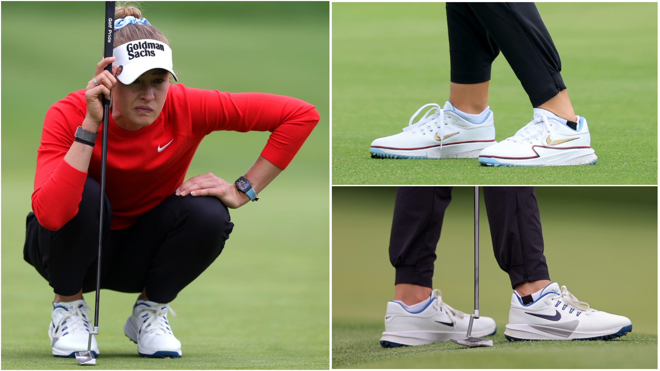 Nelly Korda changed his Nike golf shoes during the first round of the US Women's Open