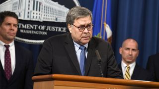 U.S. Attorney General William P. Barr at a press conference in Washington, D.C., Monday, Jan. 13, 2020.