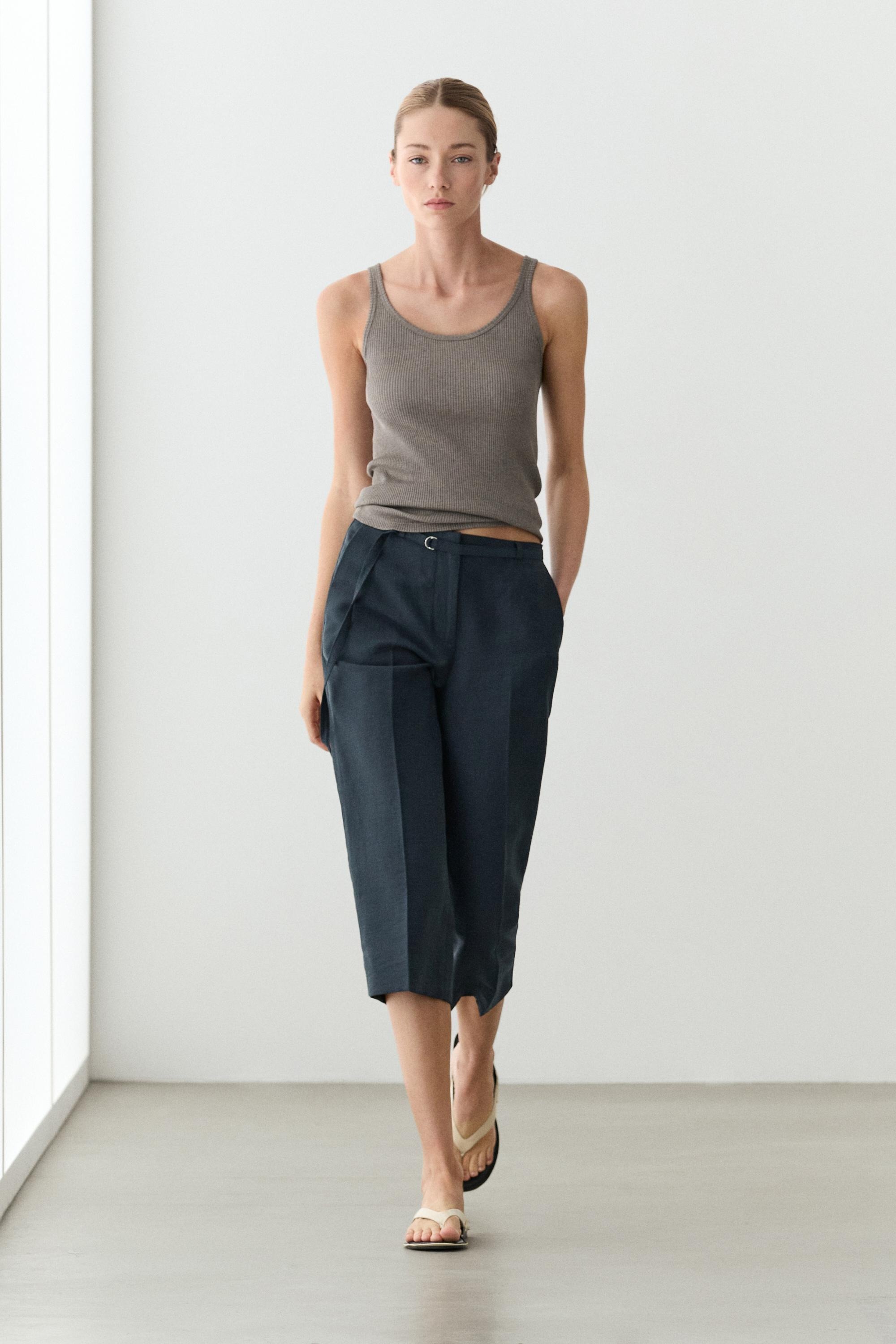 Massimo Dutti, Flowing Cotton and Linen Blend Bermuda Shorts With Belt