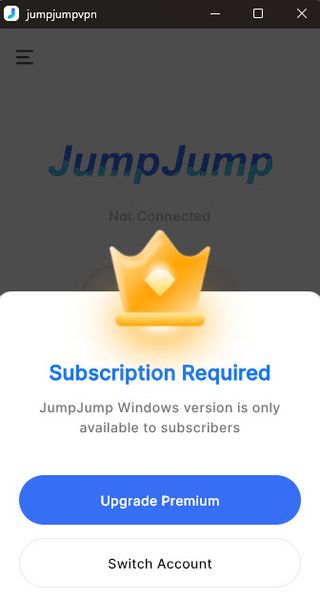 JumpJump VPN blocking users from using Windows on their free version