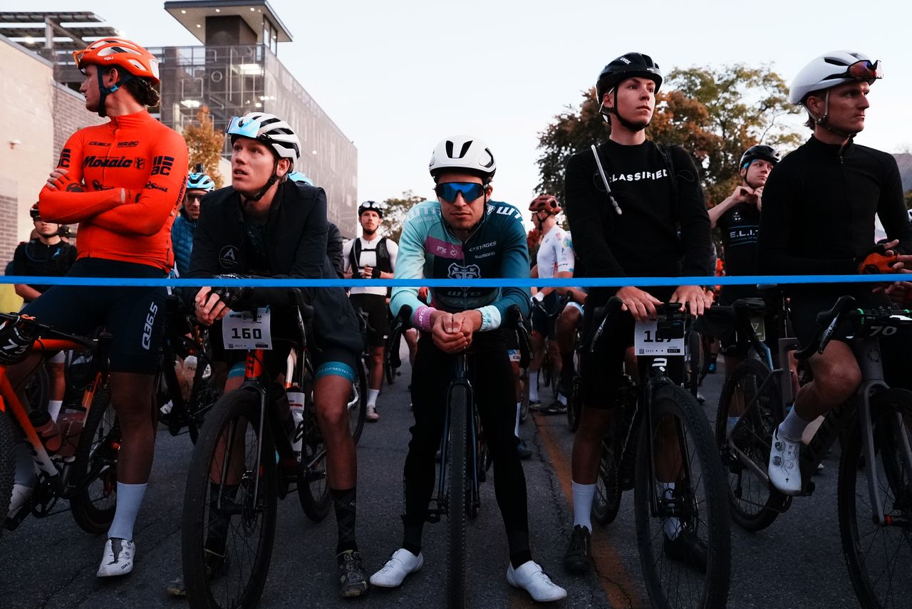 Front of start grid for pro men at 2023 Big Sugar Gravel in Arkansas