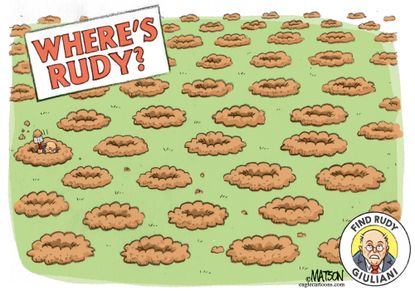 Political Cartoon U.S. Where is Rudy Giuliani&nbsp;