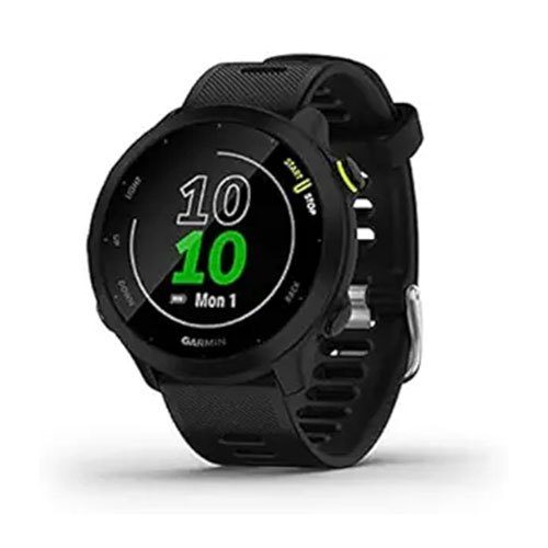 A stock picture of the Garmin Forerunner 55 on a white background