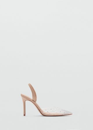 Transparent Rhinestone Pointed Toe Shoe - Women | Mango United Kingdom