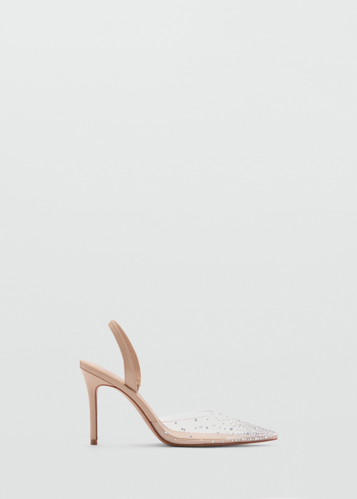 Transparent Rhinestone Pointed Toe Shoe - Women | Mango United Kingdom