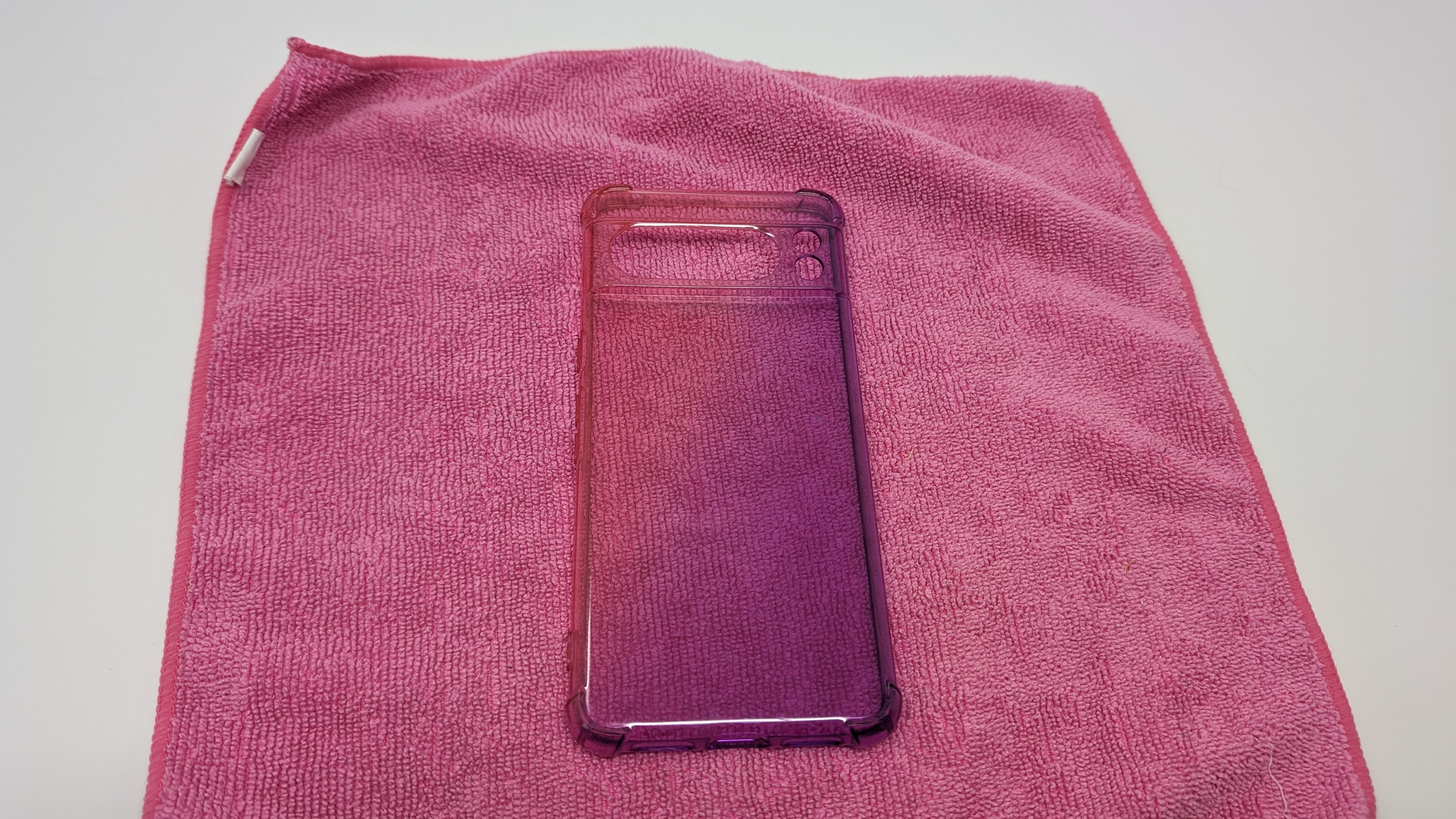 Screenshot showing how to clean a clear phone case - dry with towel