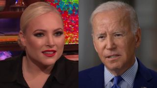 From left to right: Meghan McCain on Watch What Happens Live and Joe Biden on 60 Minutes.