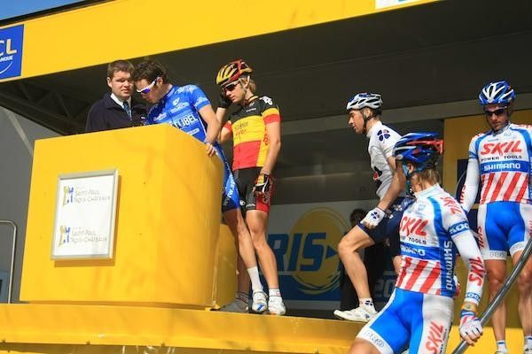 Silence-Lotto's J&uuml;rgen Roelandts waits for his turn at the sign on.