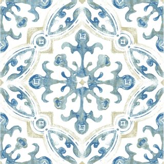 A blue patterned tile